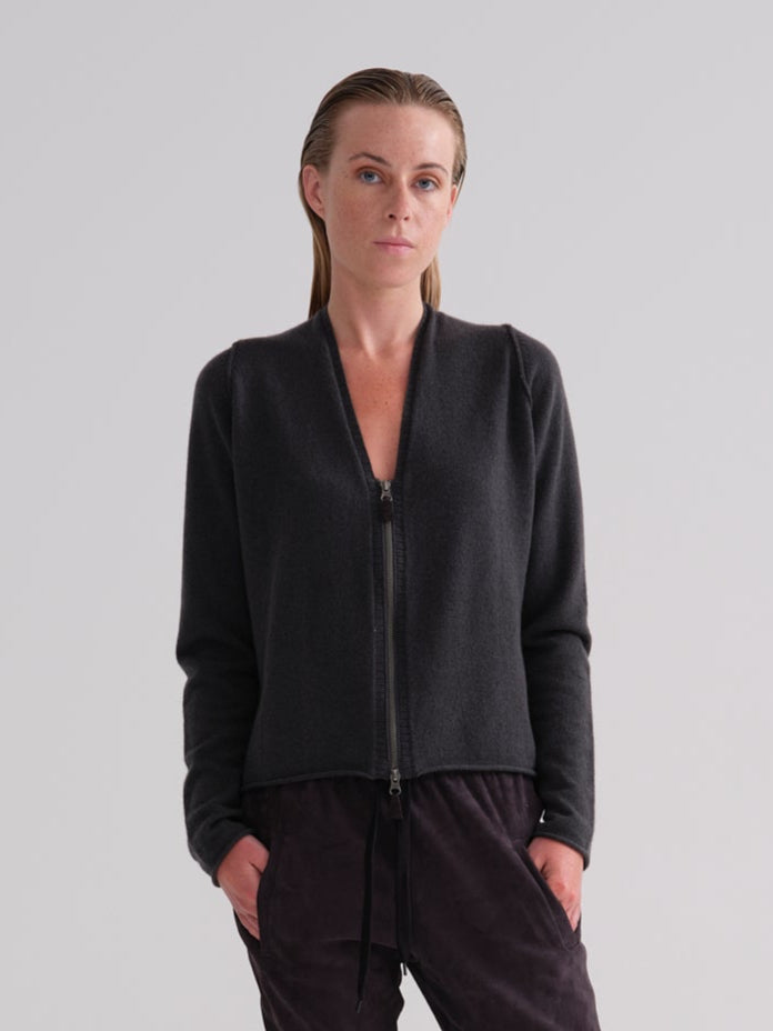 Cashmere Zip Cardigan