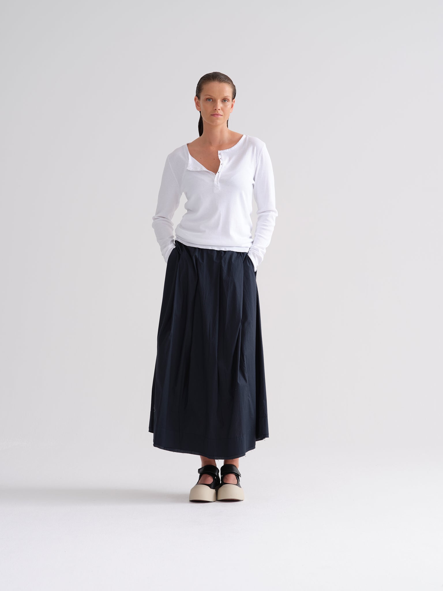 Down cotton skirt