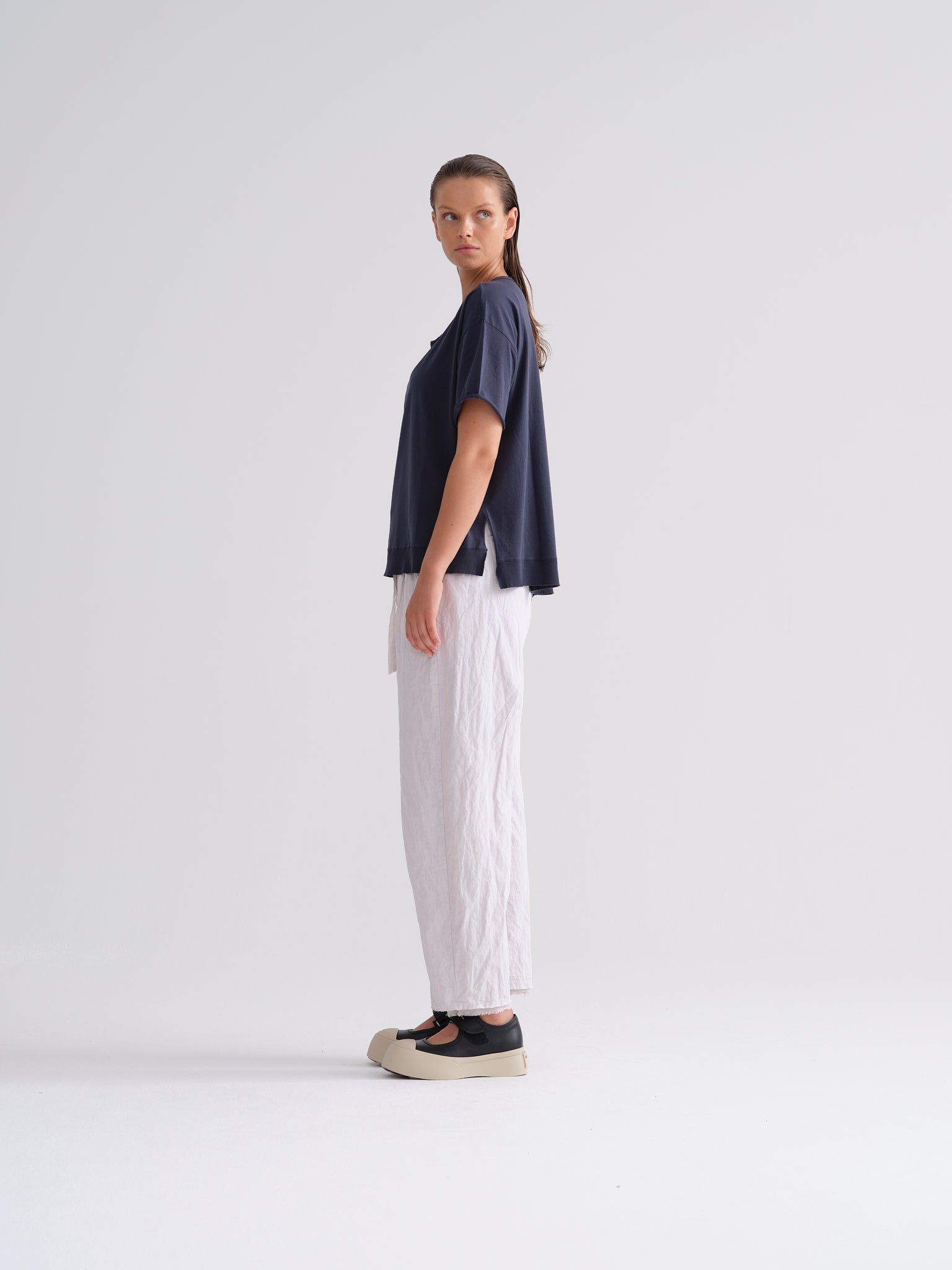 Crinkled Cotton Pants