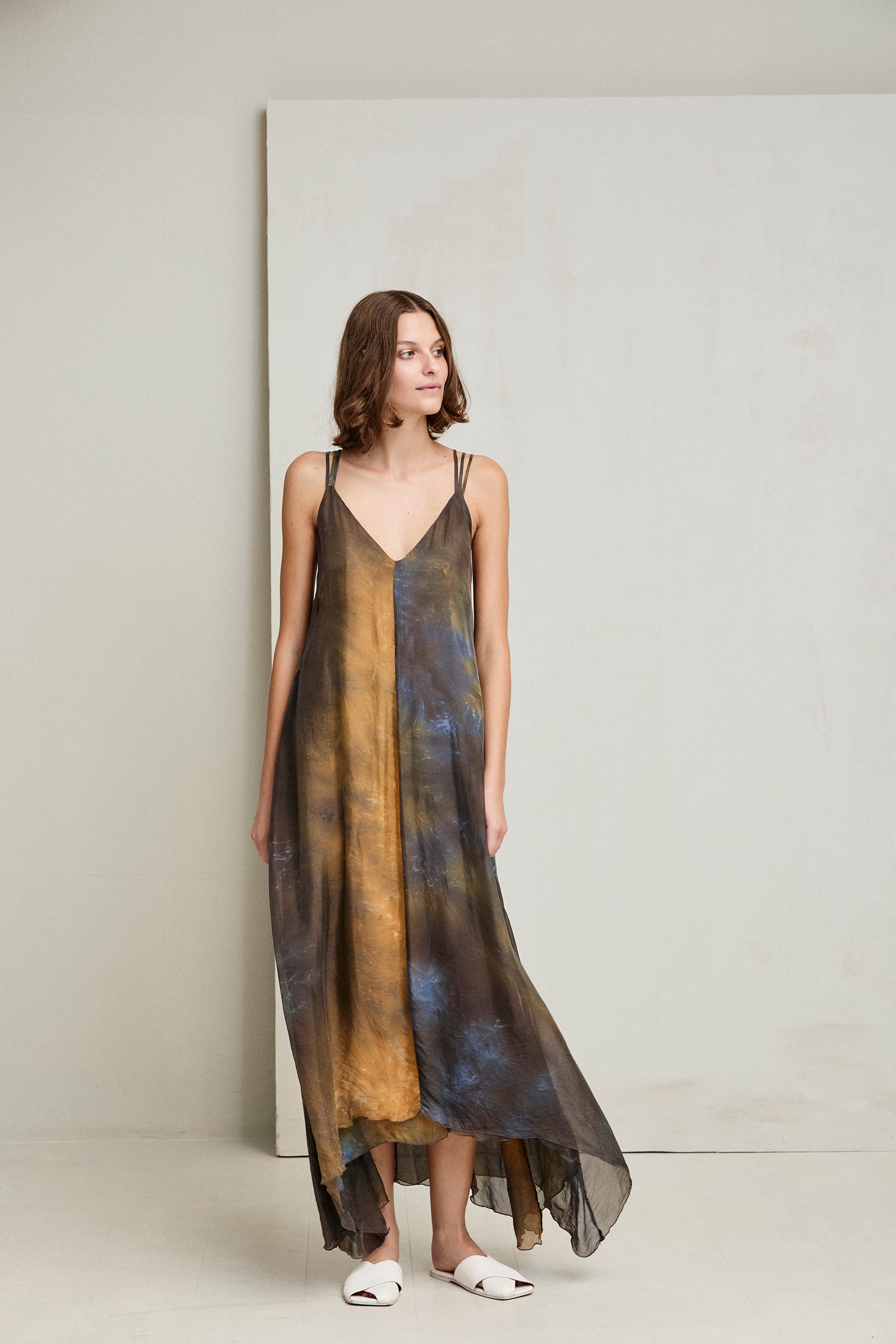 Silk Batik Long Dress