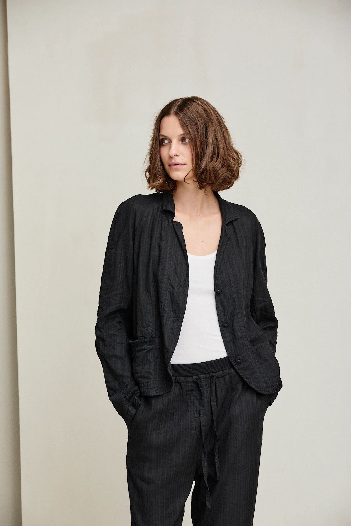 Crinkled Stripe Jacket