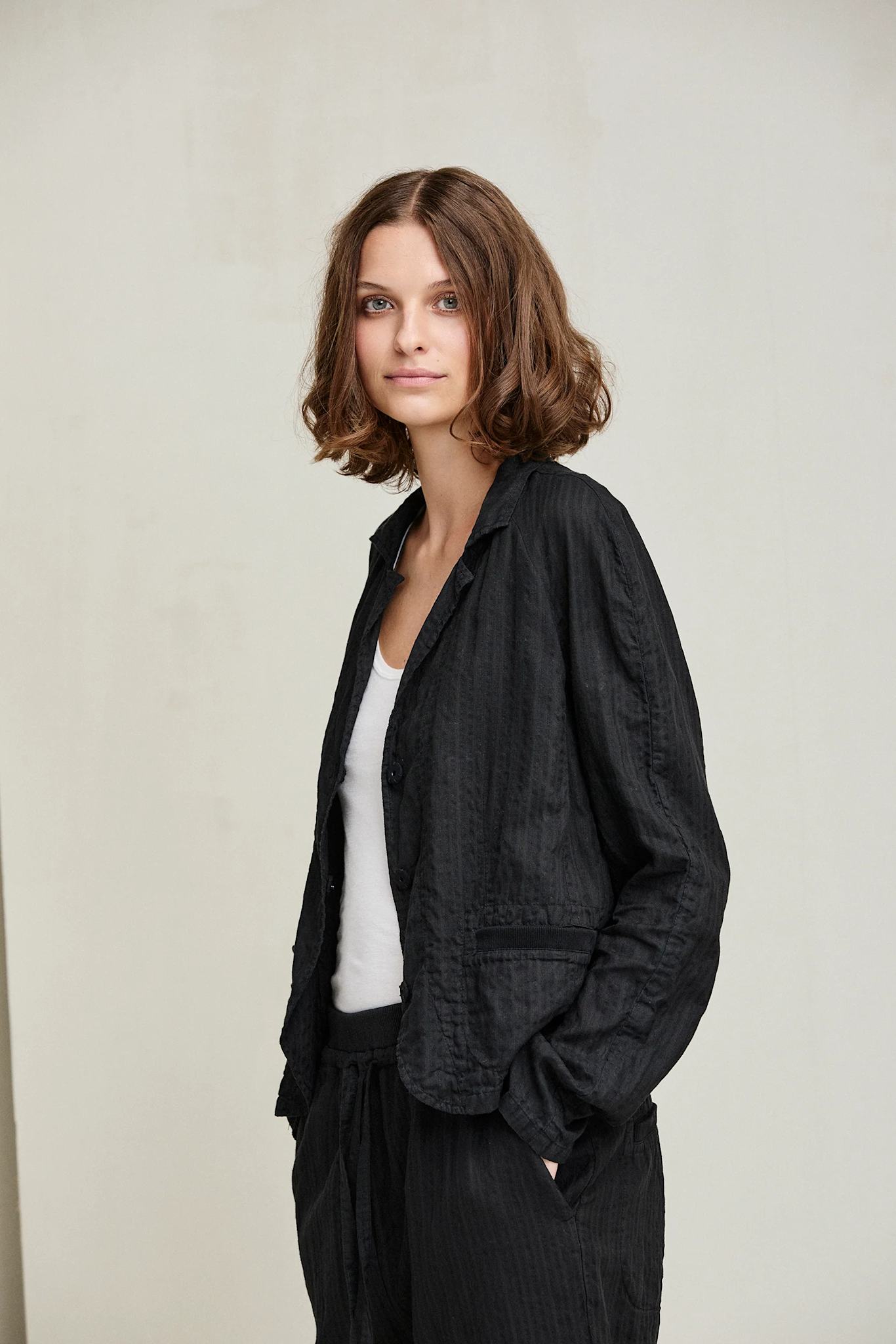 Crinkled Stripe Jacket