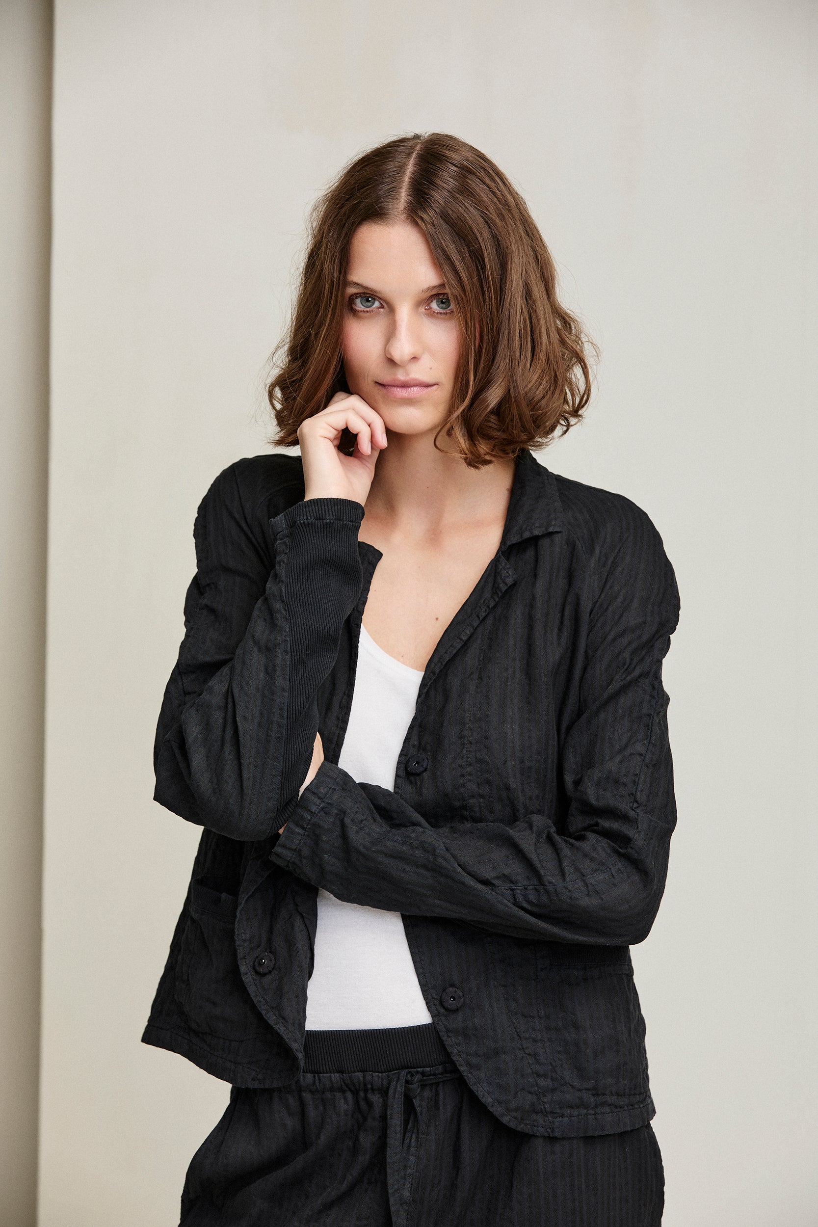 Crinkled Stripe Jacket