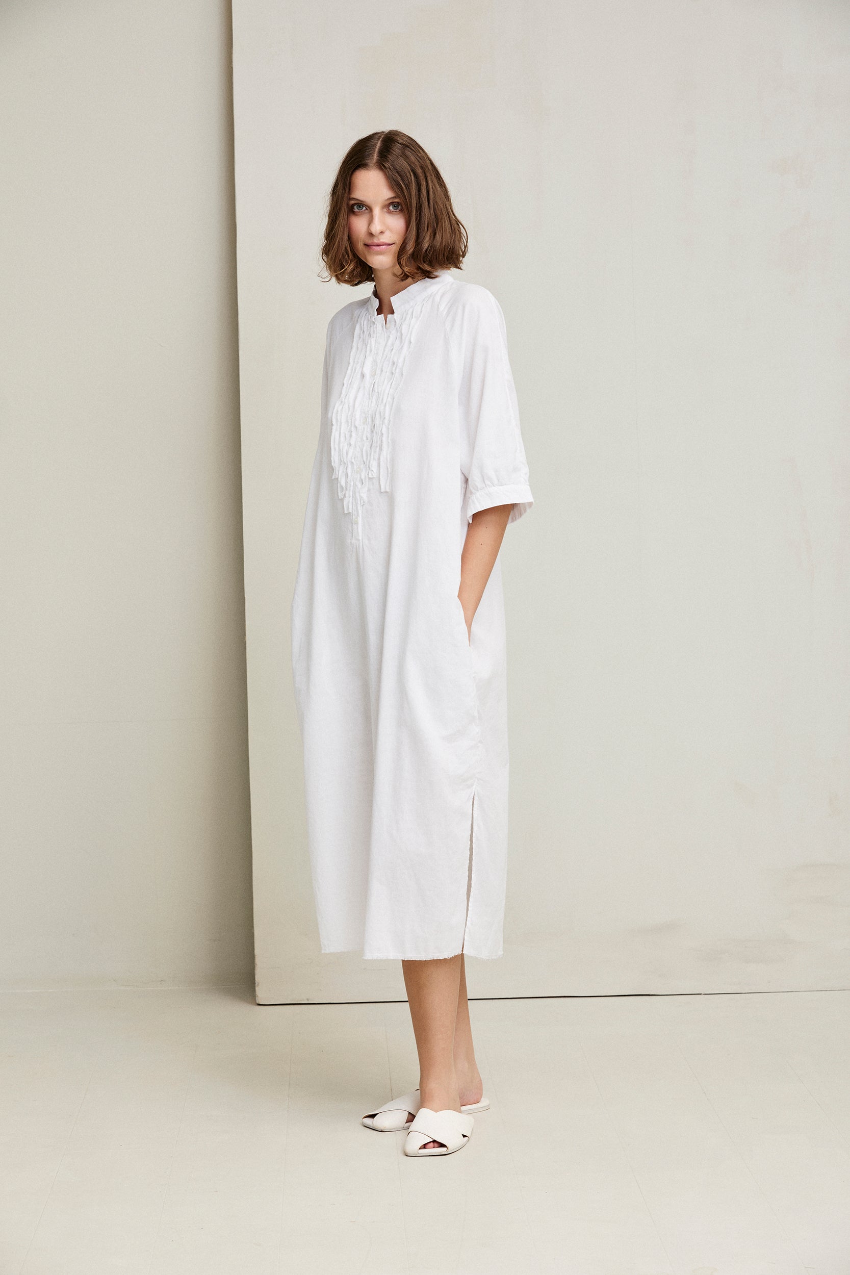Cotton Voile Shirt Dress