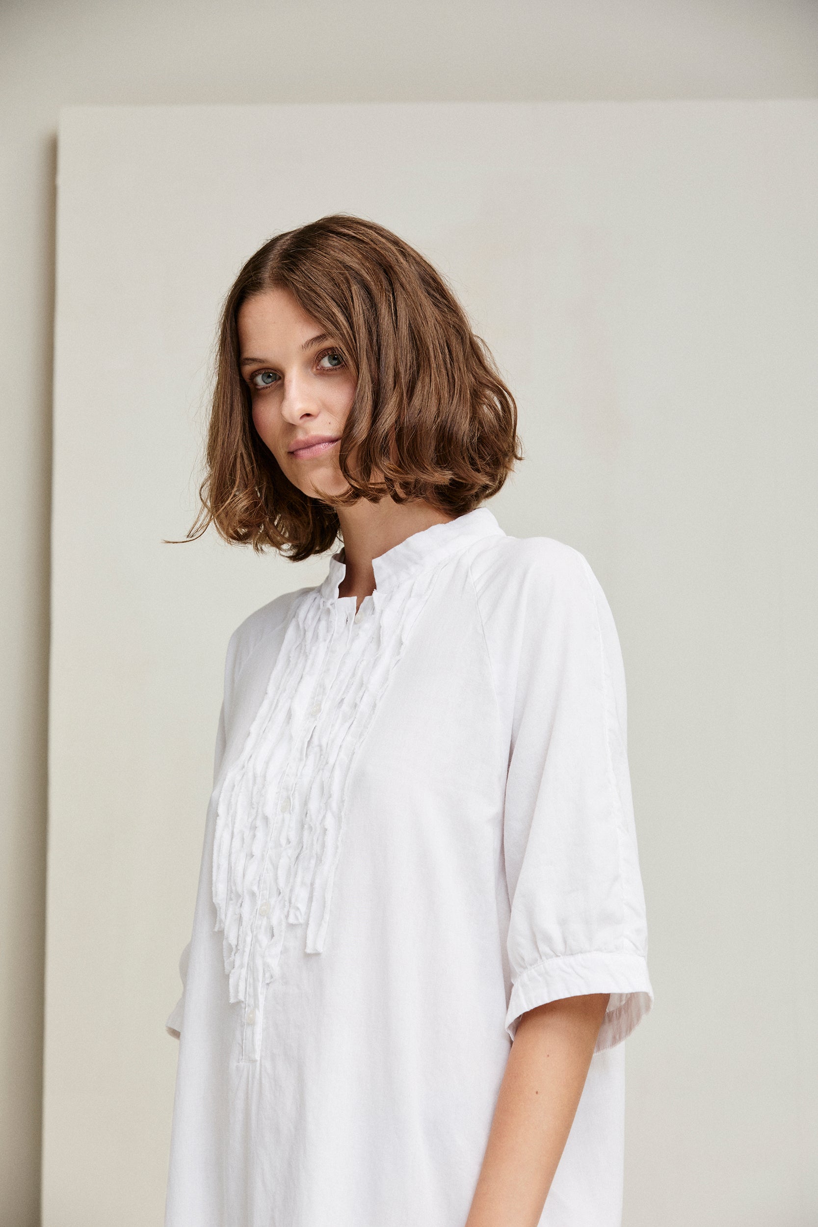 Cotton Voile Shirt Dress