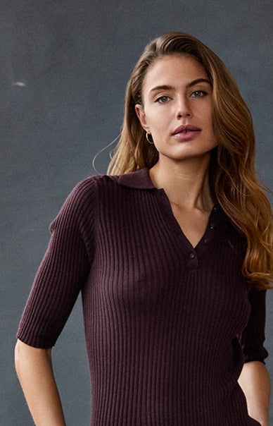 Cashmere Merino Zip Polo