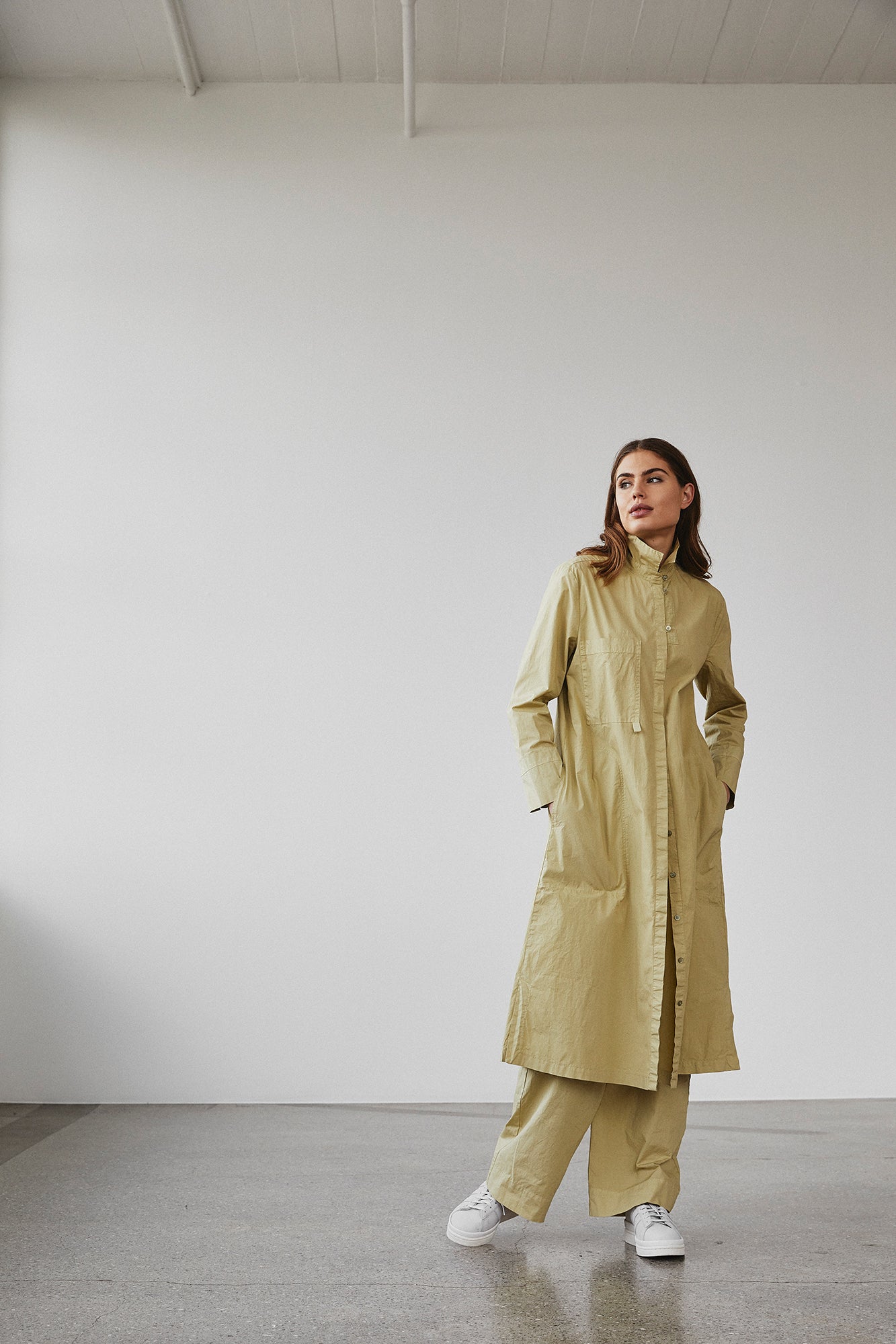 Cotton Stretch Shirt Dress