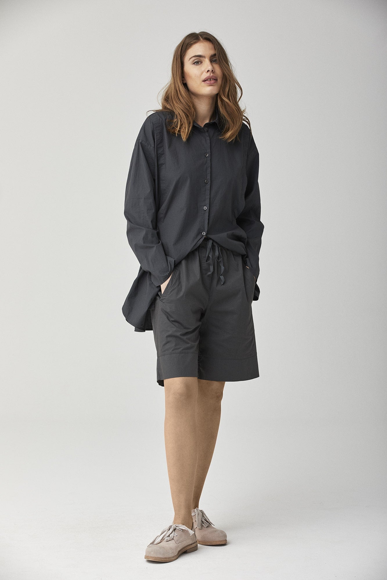 Cotton Stretch Tie Shirt