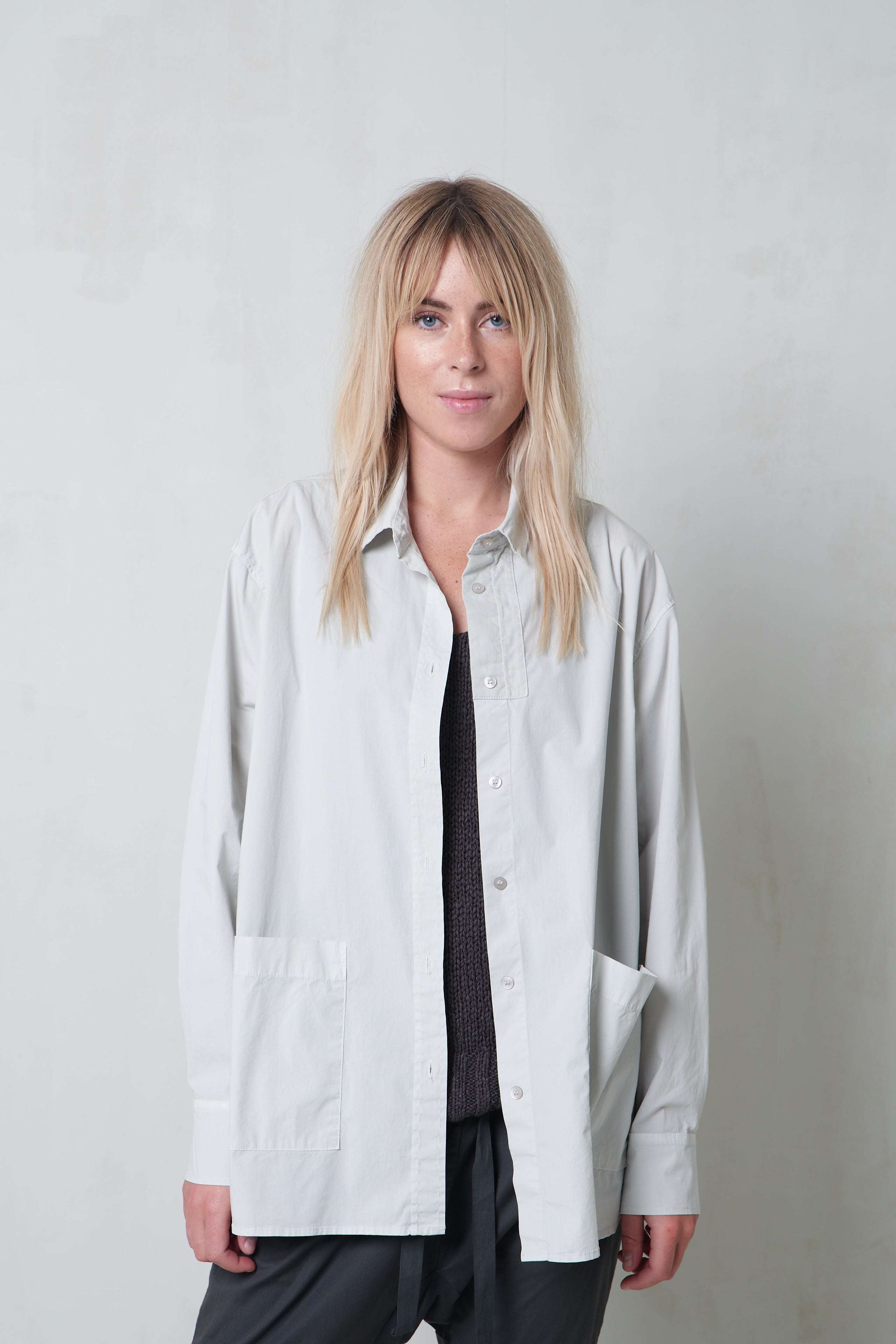 Cotton Stretch Shirt Jacket