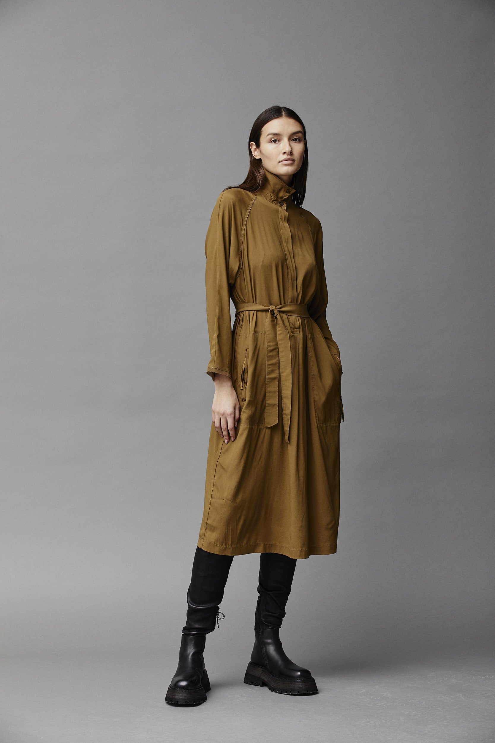 SILK DRESS WITH BELT