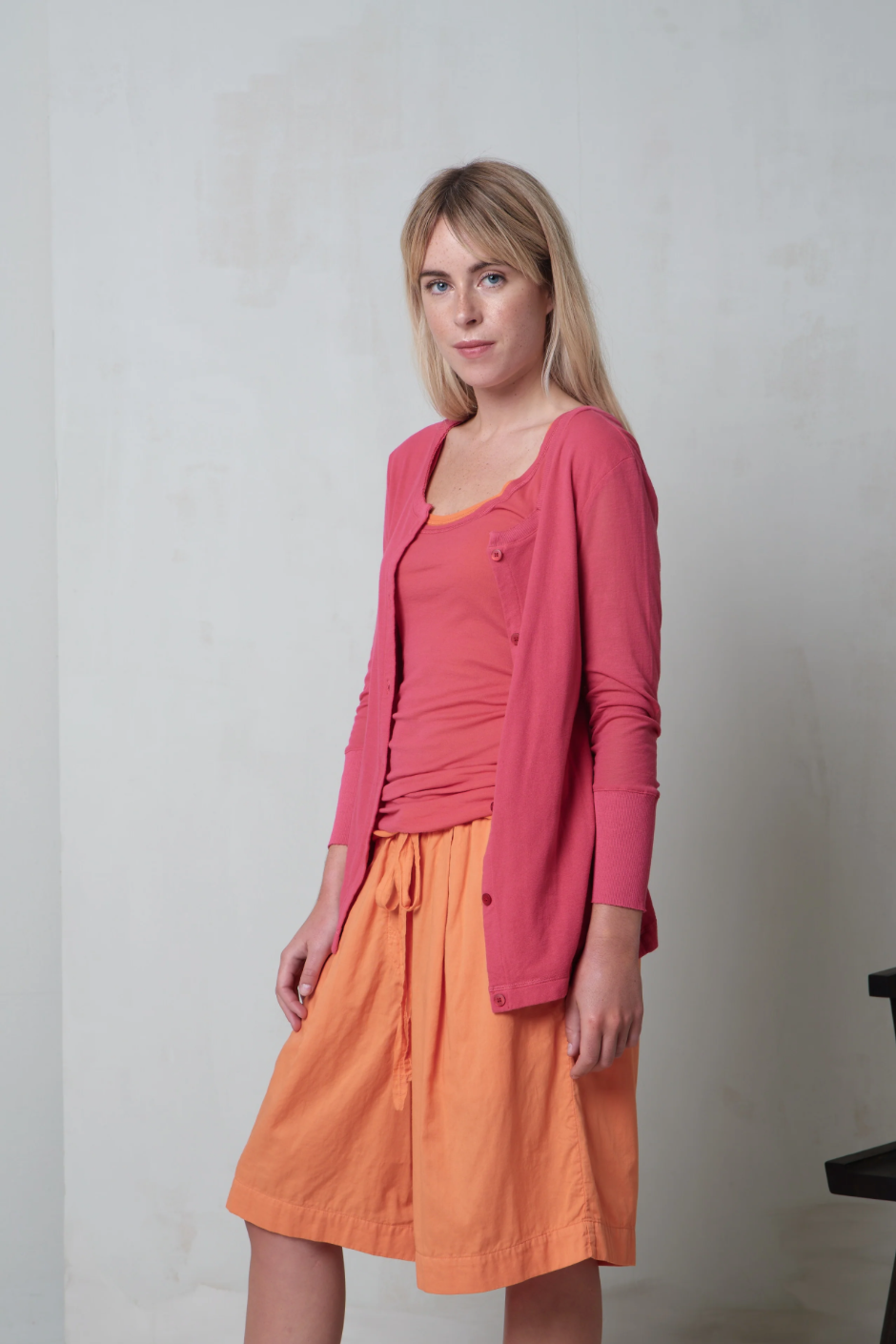 Cotton Crepe Cardigan