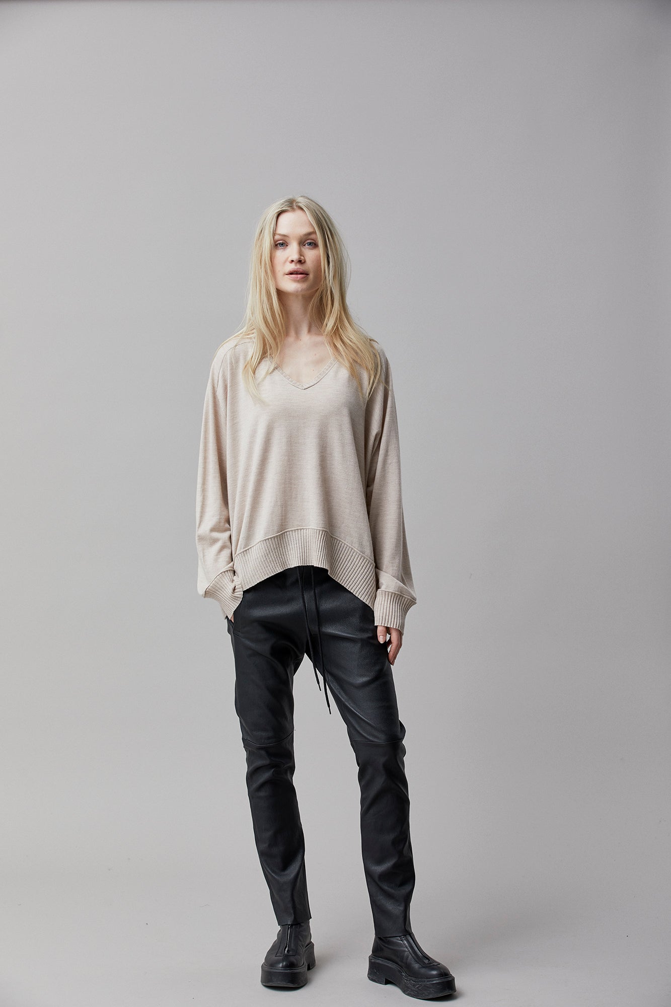 Cashmere Wool V Neck