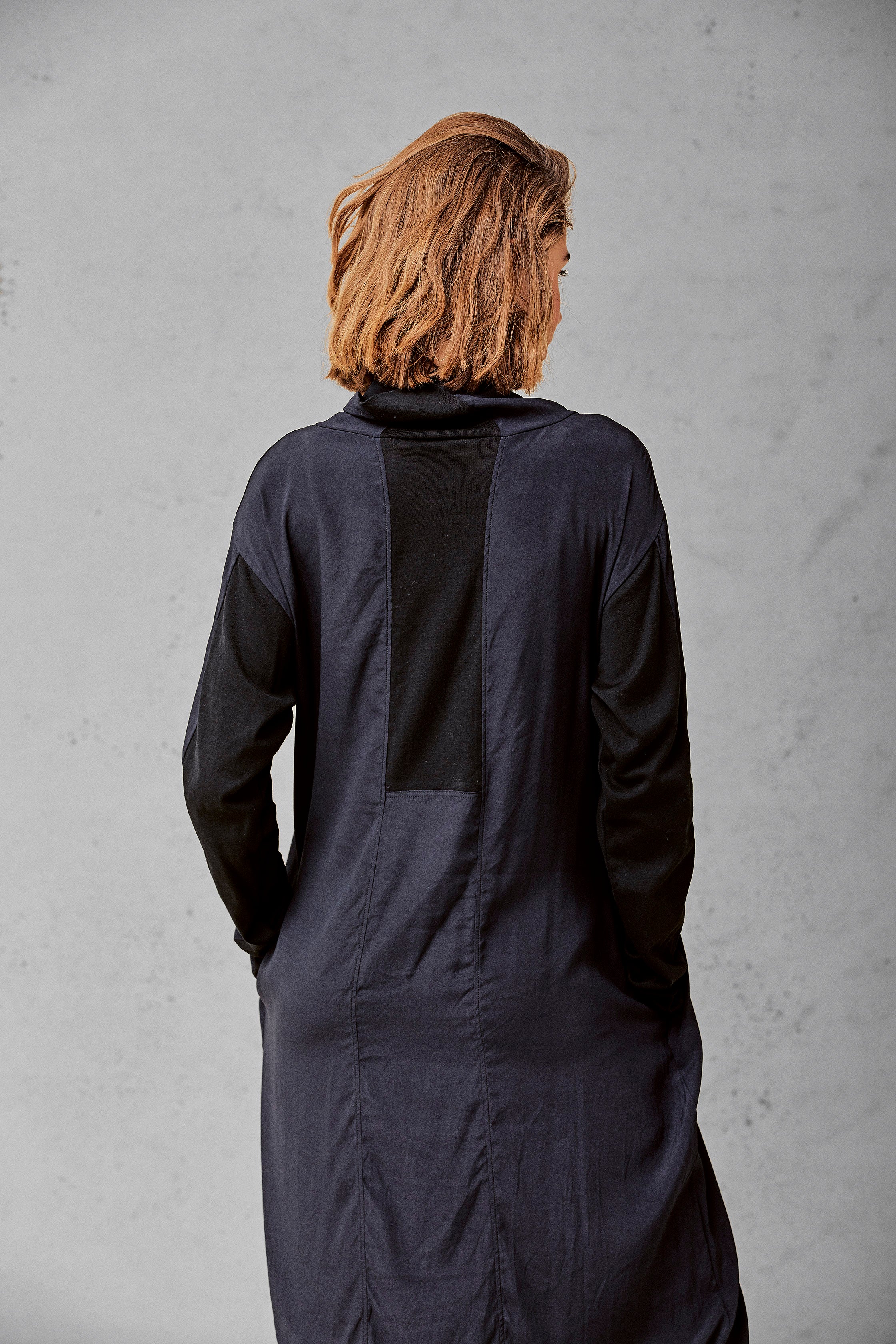 Silk Mock Neck Dress
