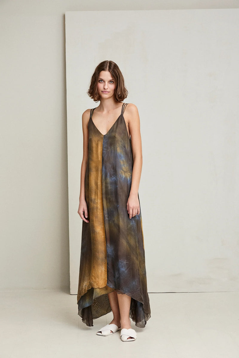 Silk Batik Long Dress
