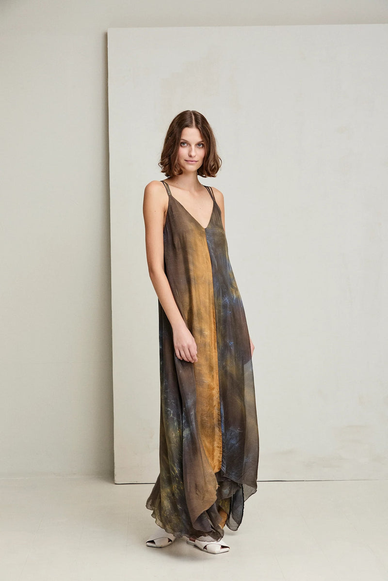 Silk Batik Long Dress