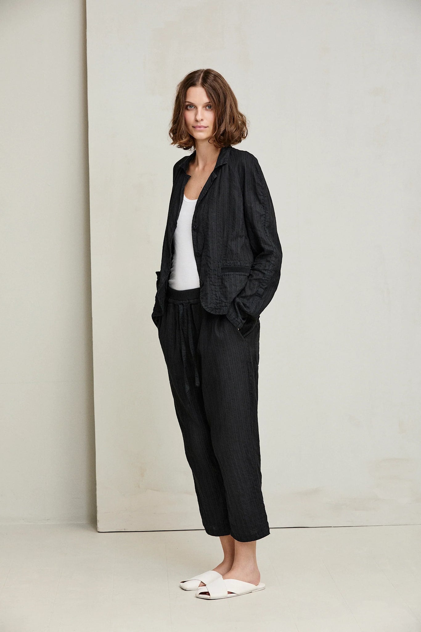 Crinkled Stripe Pants