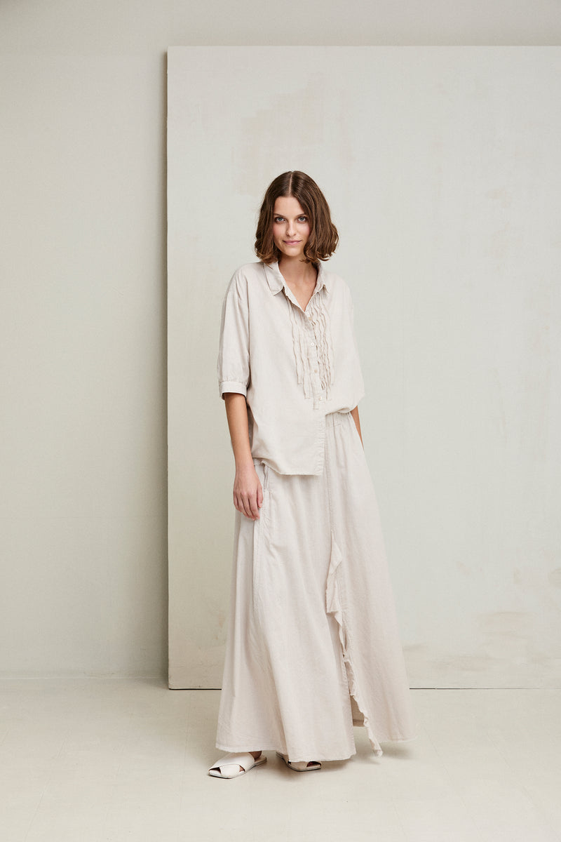 Cotton Voile Ruffled Skirt