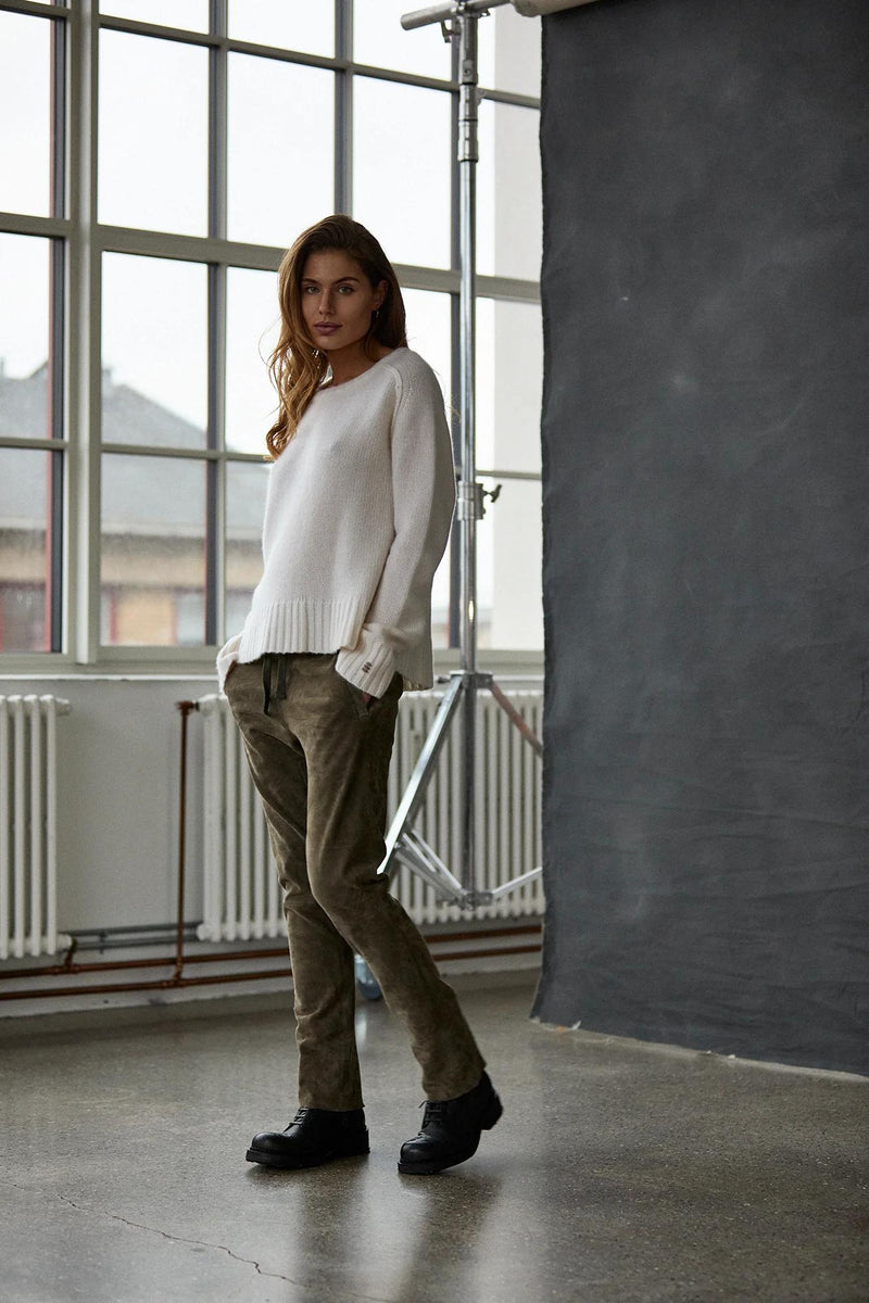 Two Toned Cashmere Crew Neck