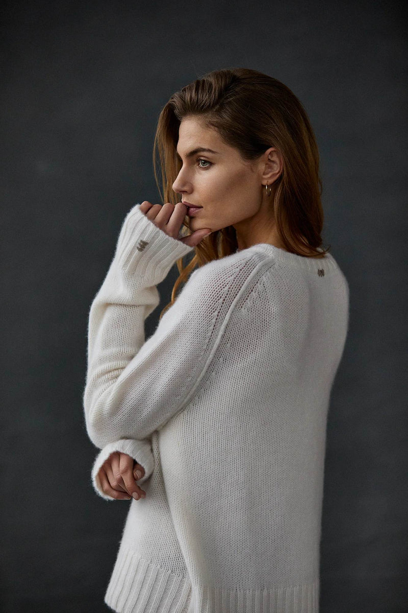 Two Toned Cashmere Crew Neck
