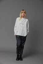 Striped Silk Cotton Tux Shirt