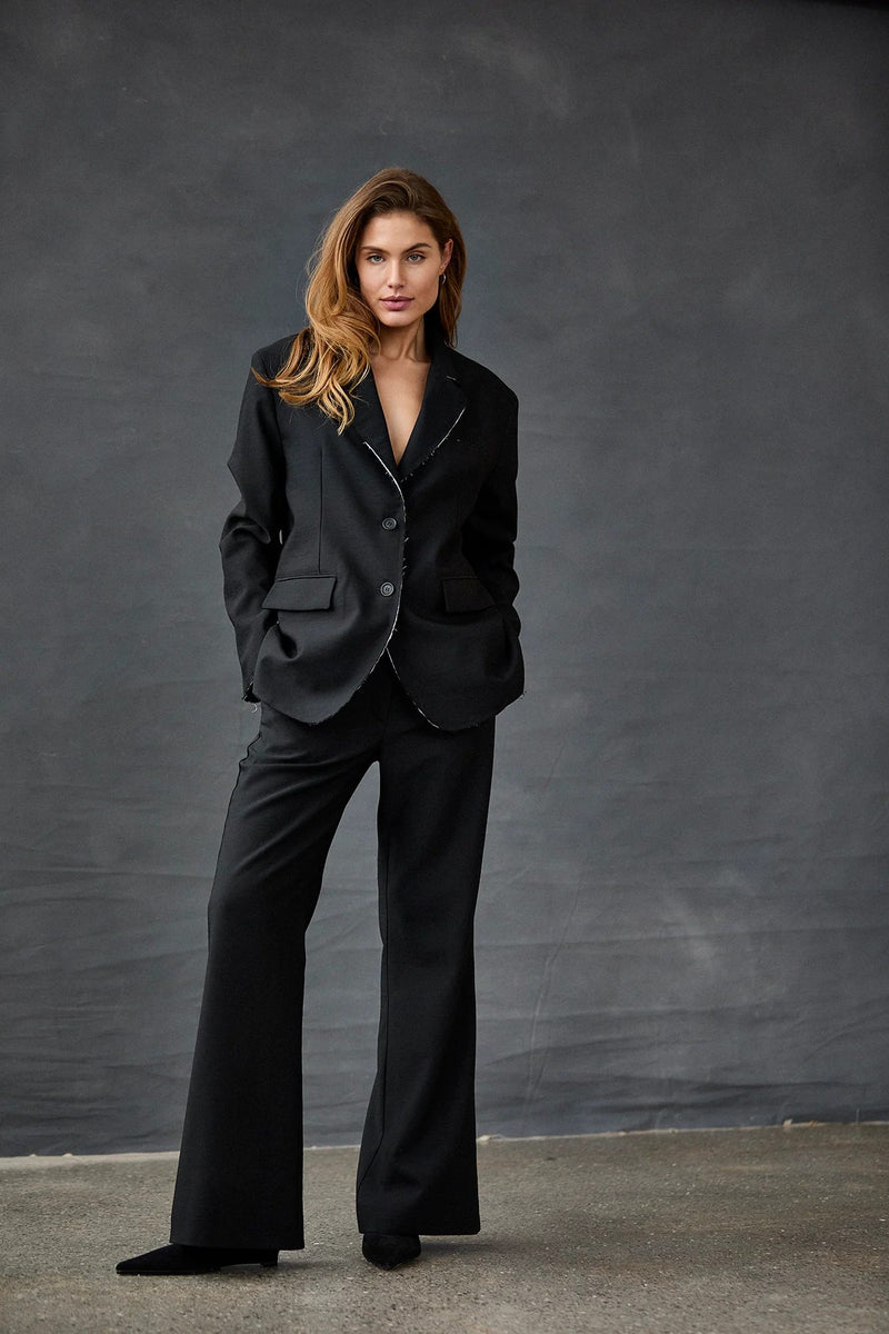 Wool Twill Flared Pants