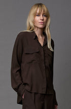 Silk Satin Cargo Shirt