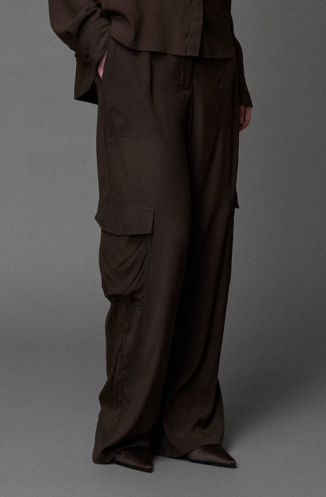 Silk Satin Cargo Pants