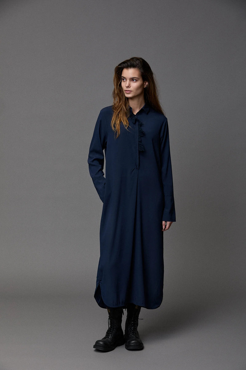 Silk Satin Frill Dress