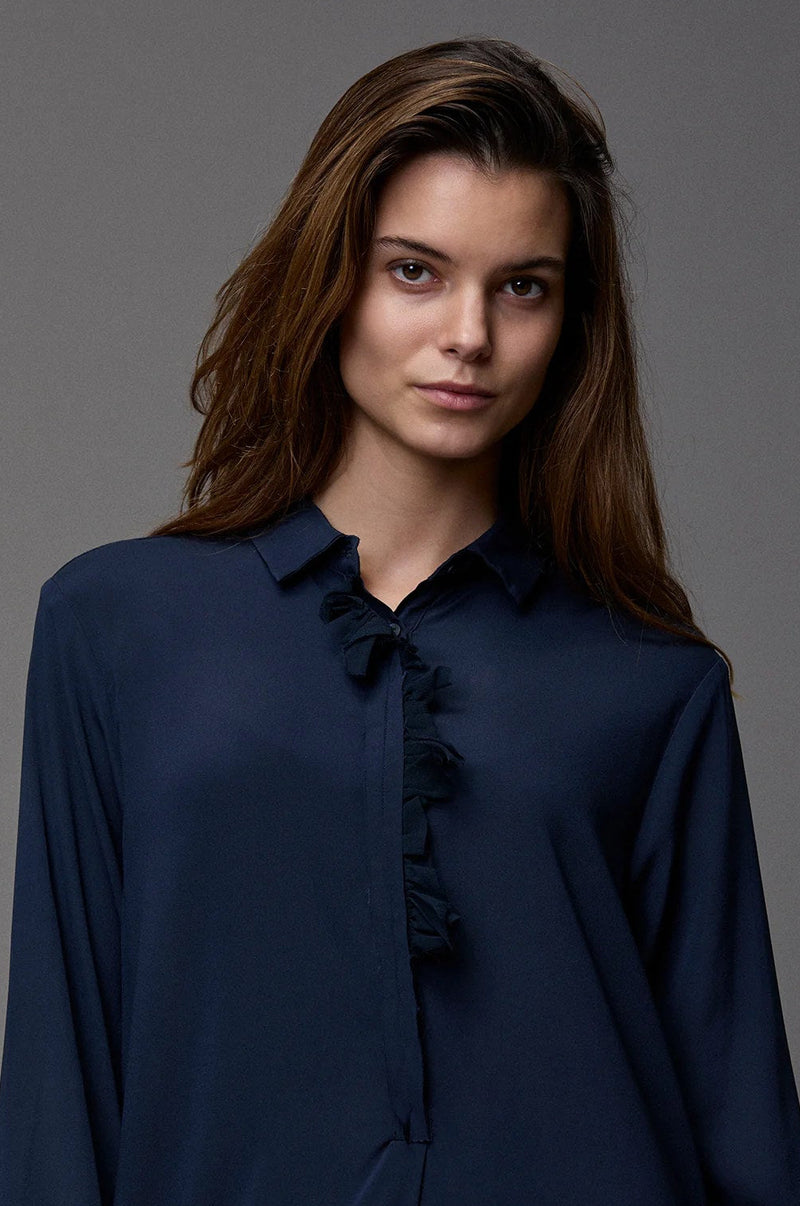 Silk Satin Frill Dress