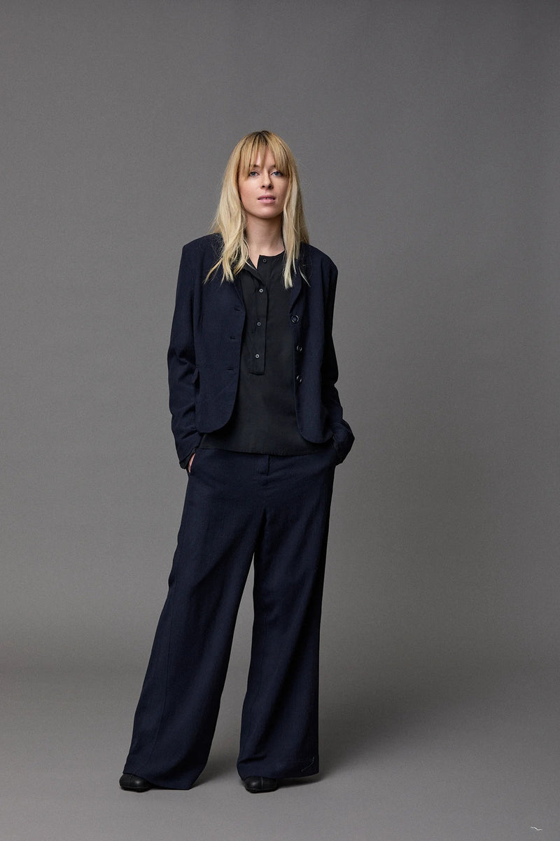 Light Herringbone Wide Pants