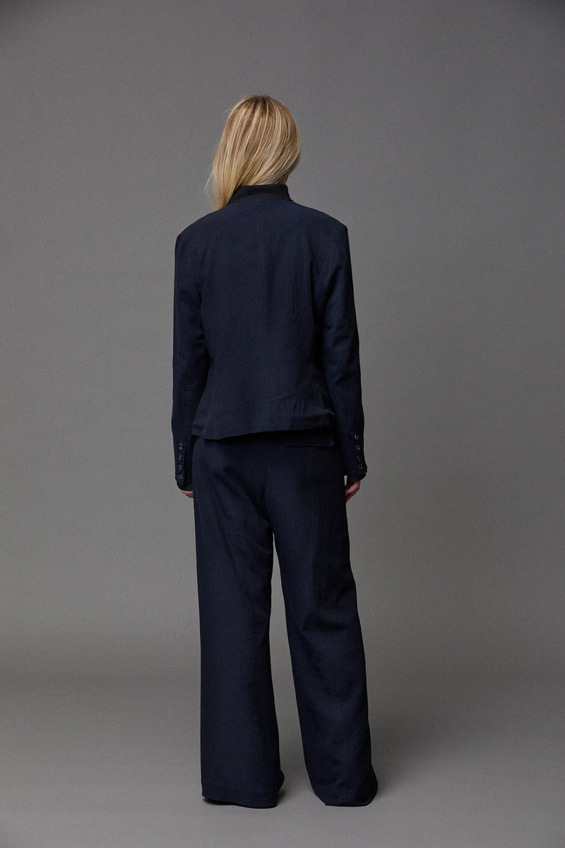 Light Herringbone Wide Pants