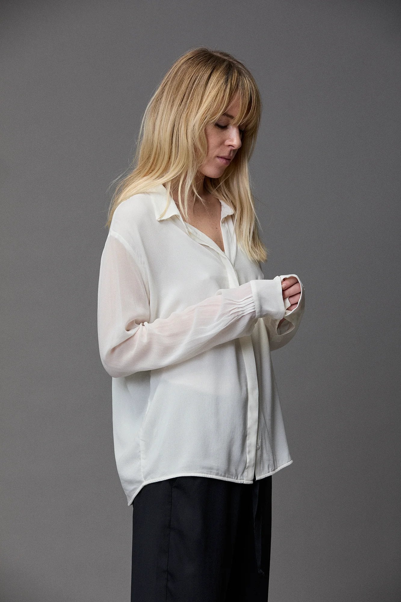 Silk Georgette PinTuck Shirt