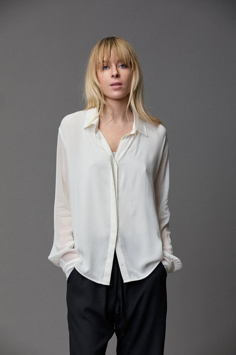 Silk Georgette PinTuck Shirt