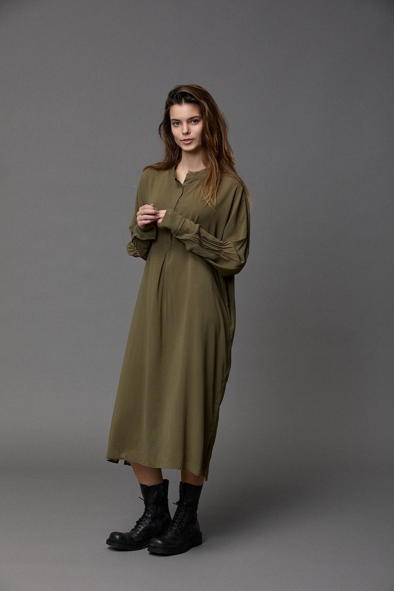 Silk Georgette PinTuck Dress
