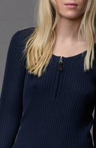 Cashmere Merino Zip Scoop Neck