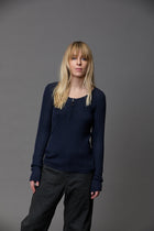 Cashmere Merino Zip Scoop Neck
