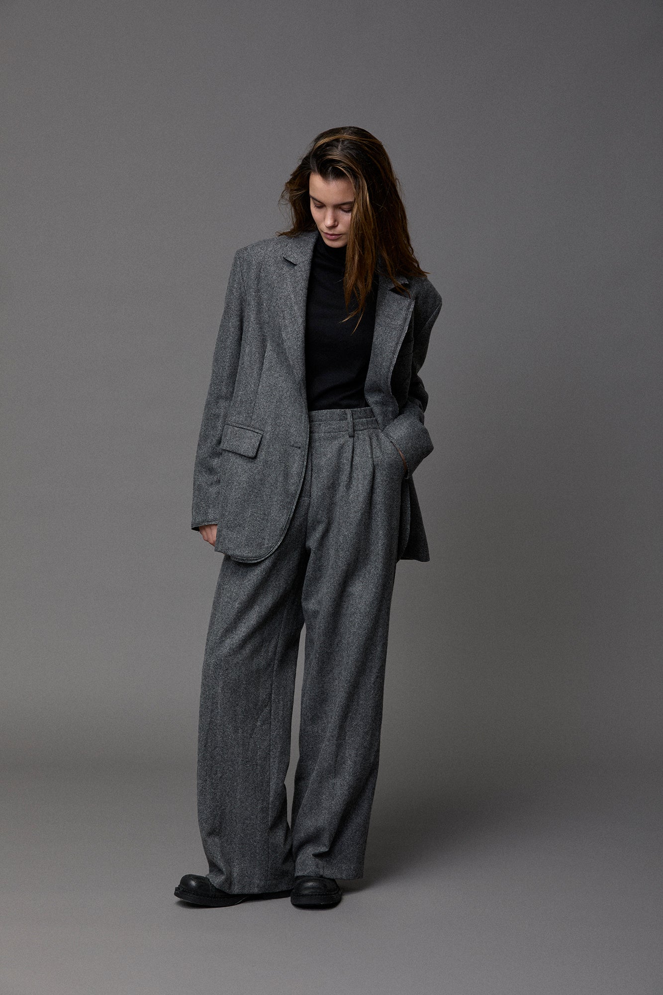 Wooly Herringbone Blazer