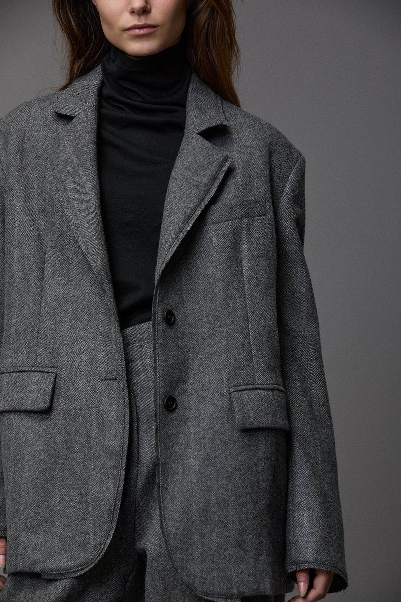 Wooly Herringbone Blazer
