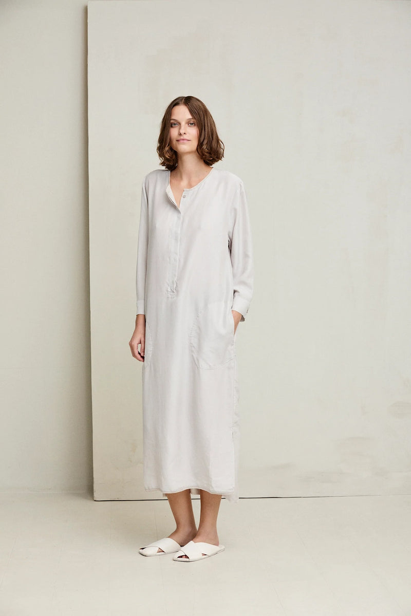 Silk Habotai Shirt Dress