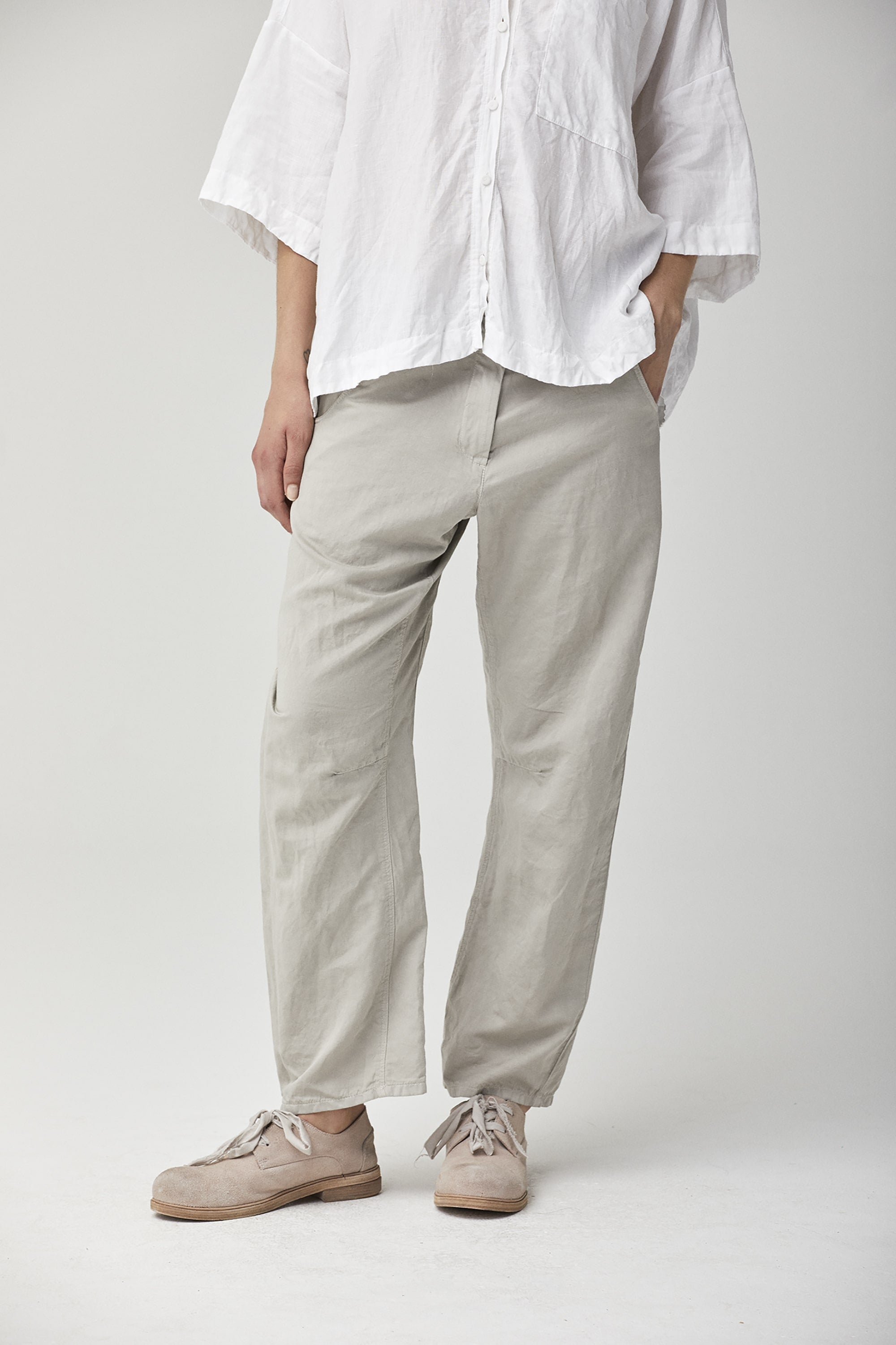 Cotton Linen Curved Pants