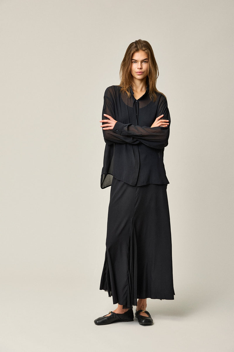 Silk Georgette Wide Shirt