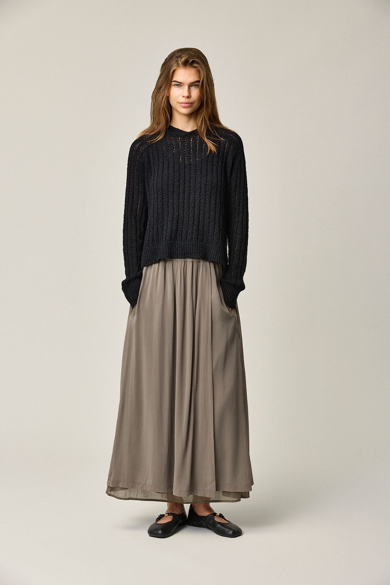 Silk Georgette Panel Skirt
