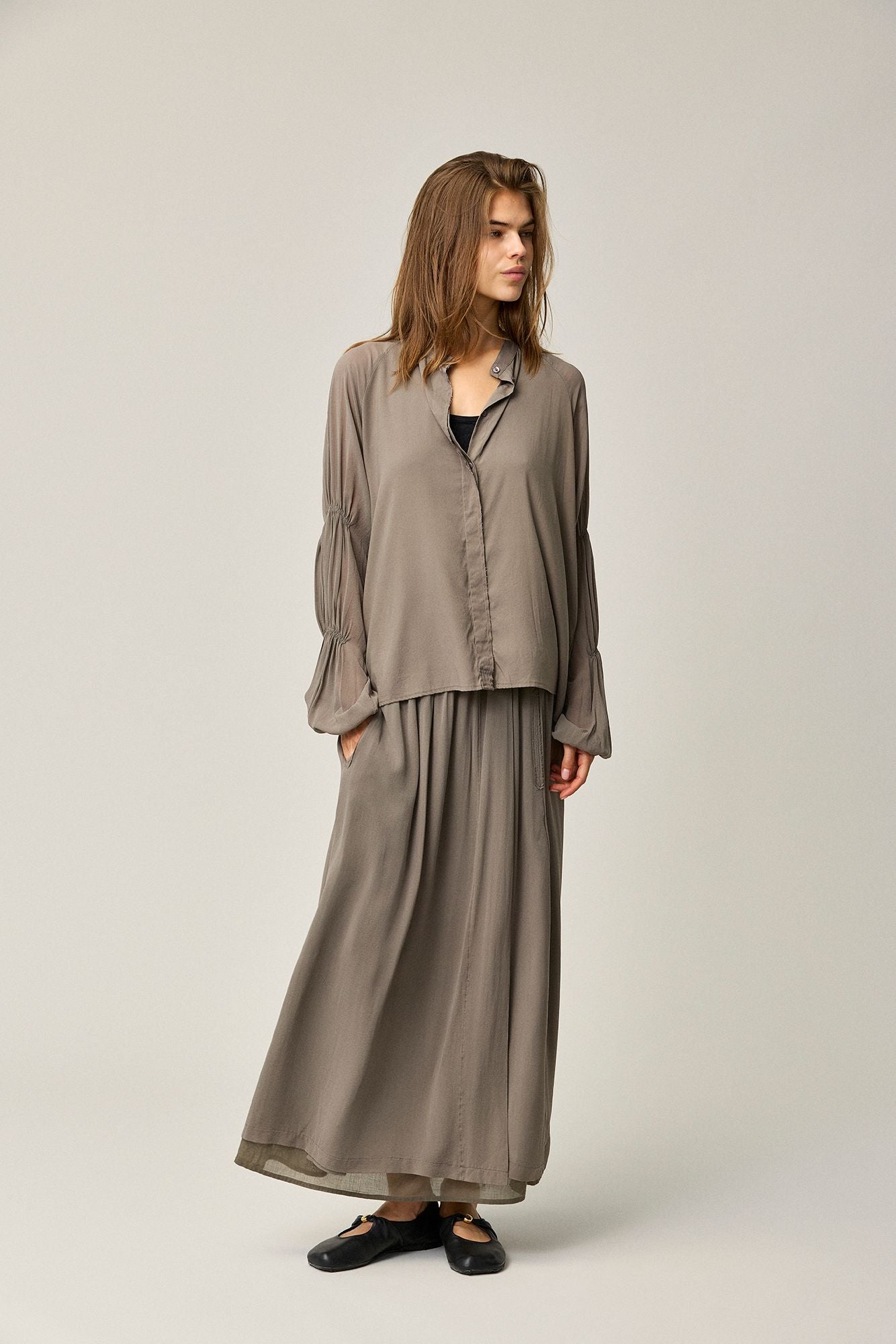 Silk Satin Shirt Puff