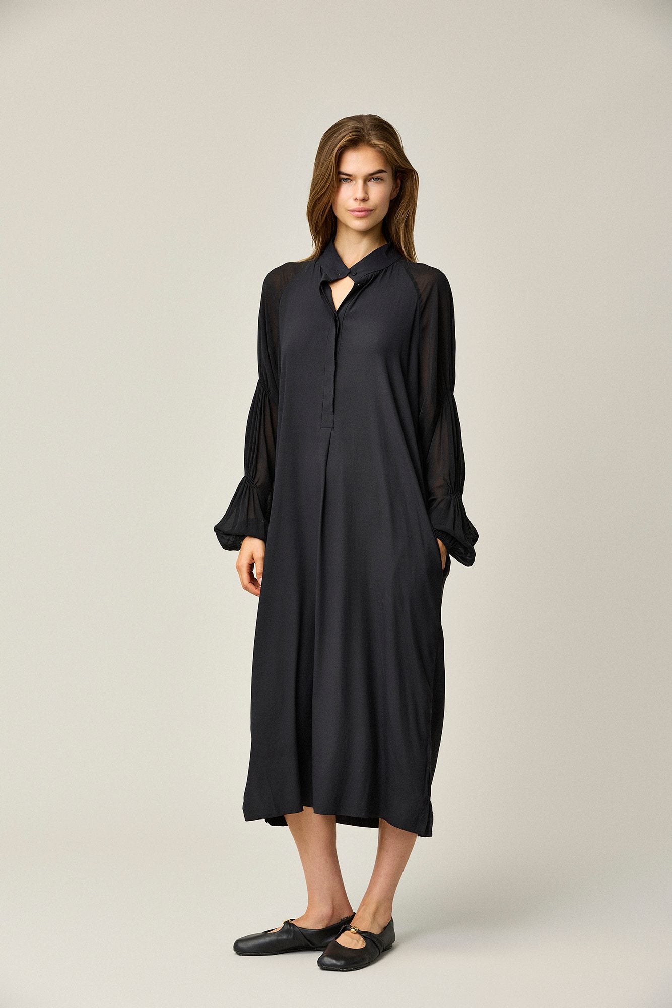 Silk Satin Puff Dress