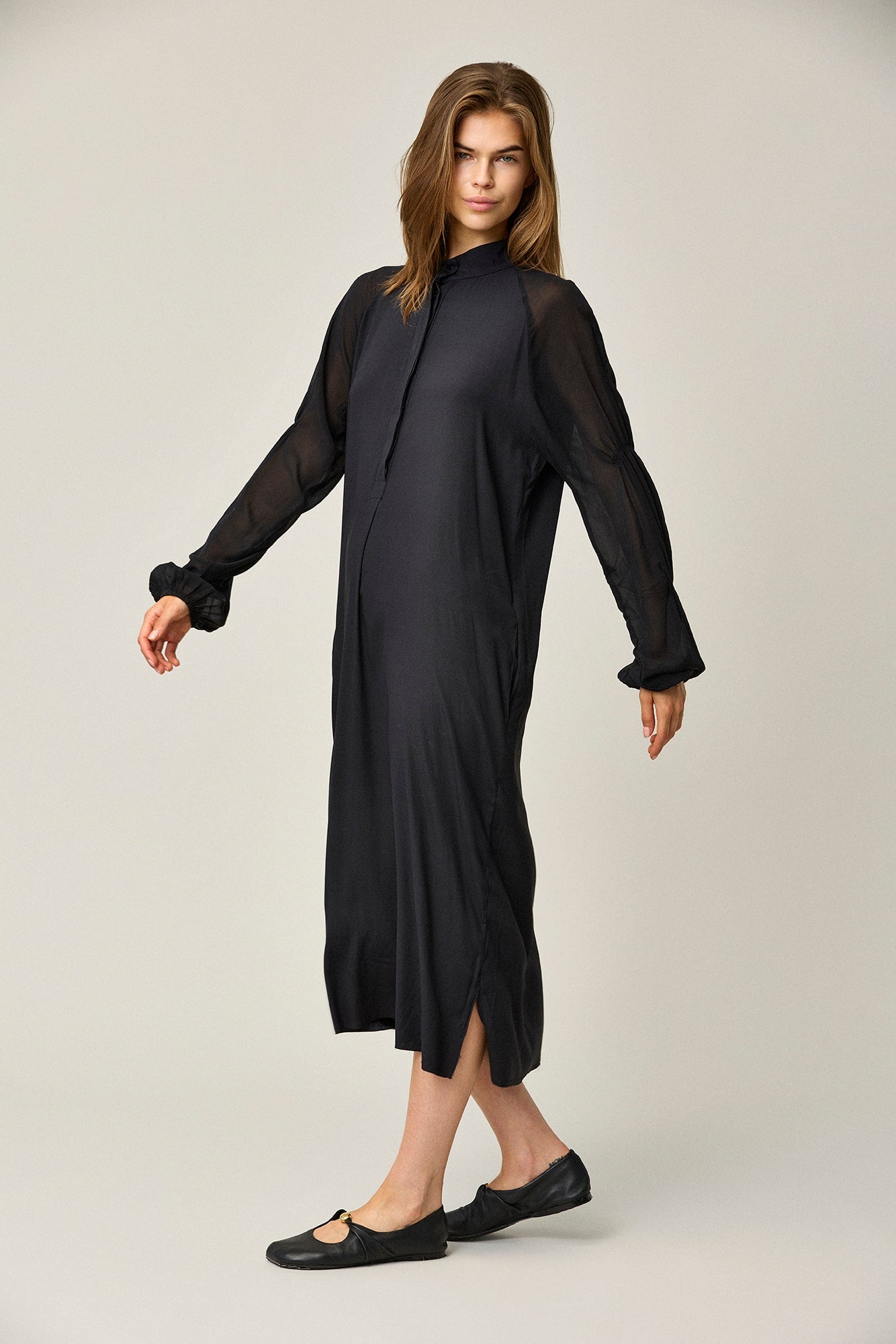 Silk Satin Puff Dress