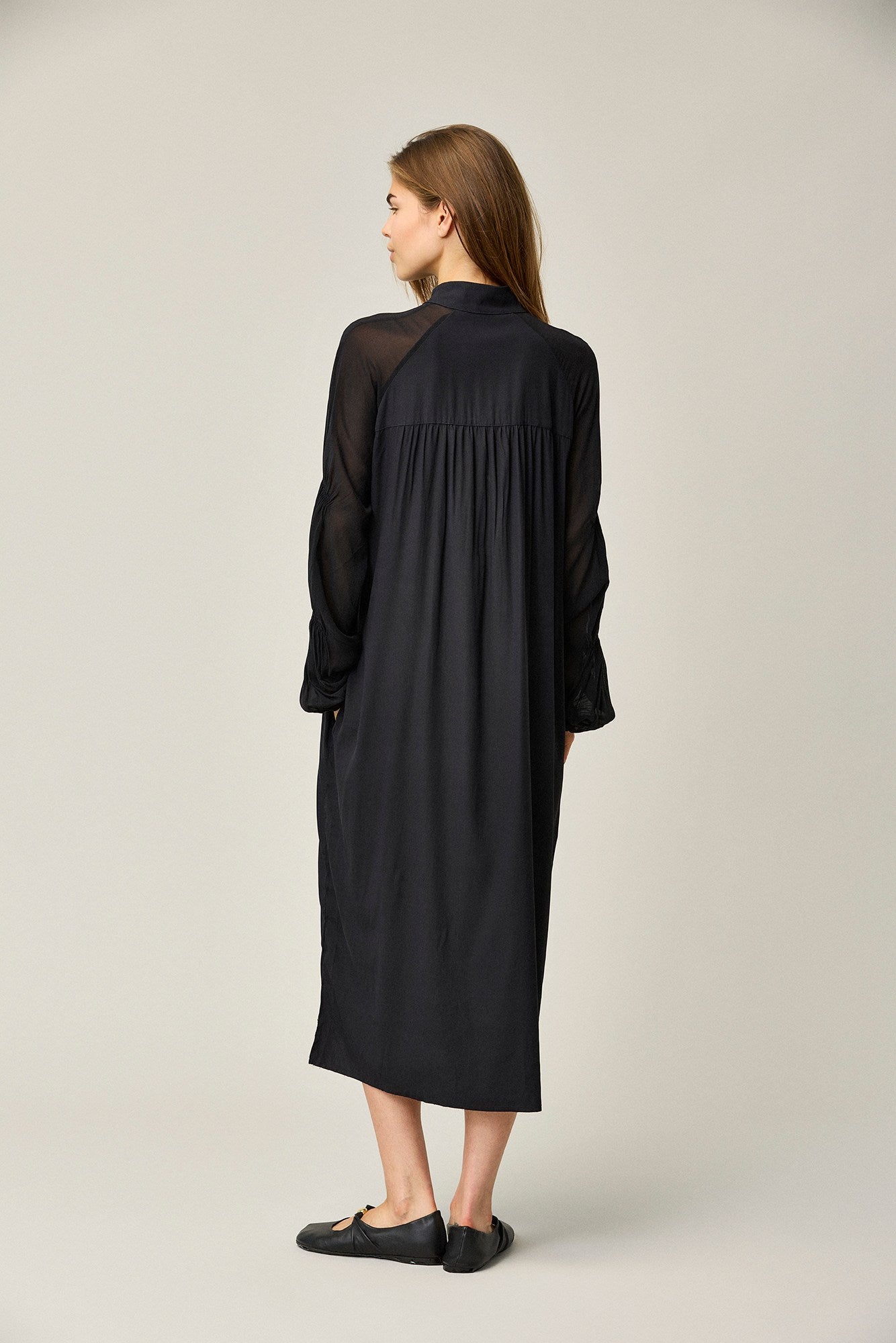 Silk Satin Puff Dress