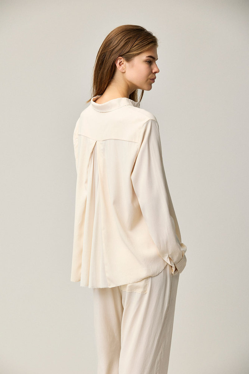 Silk Satin Flared Shirt