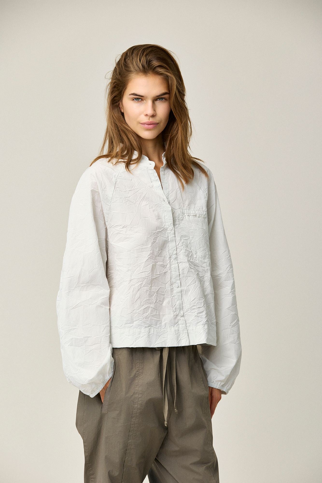 Crinkled Cotton Soft Shirt