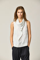 Crinkled Cotton Draped Top