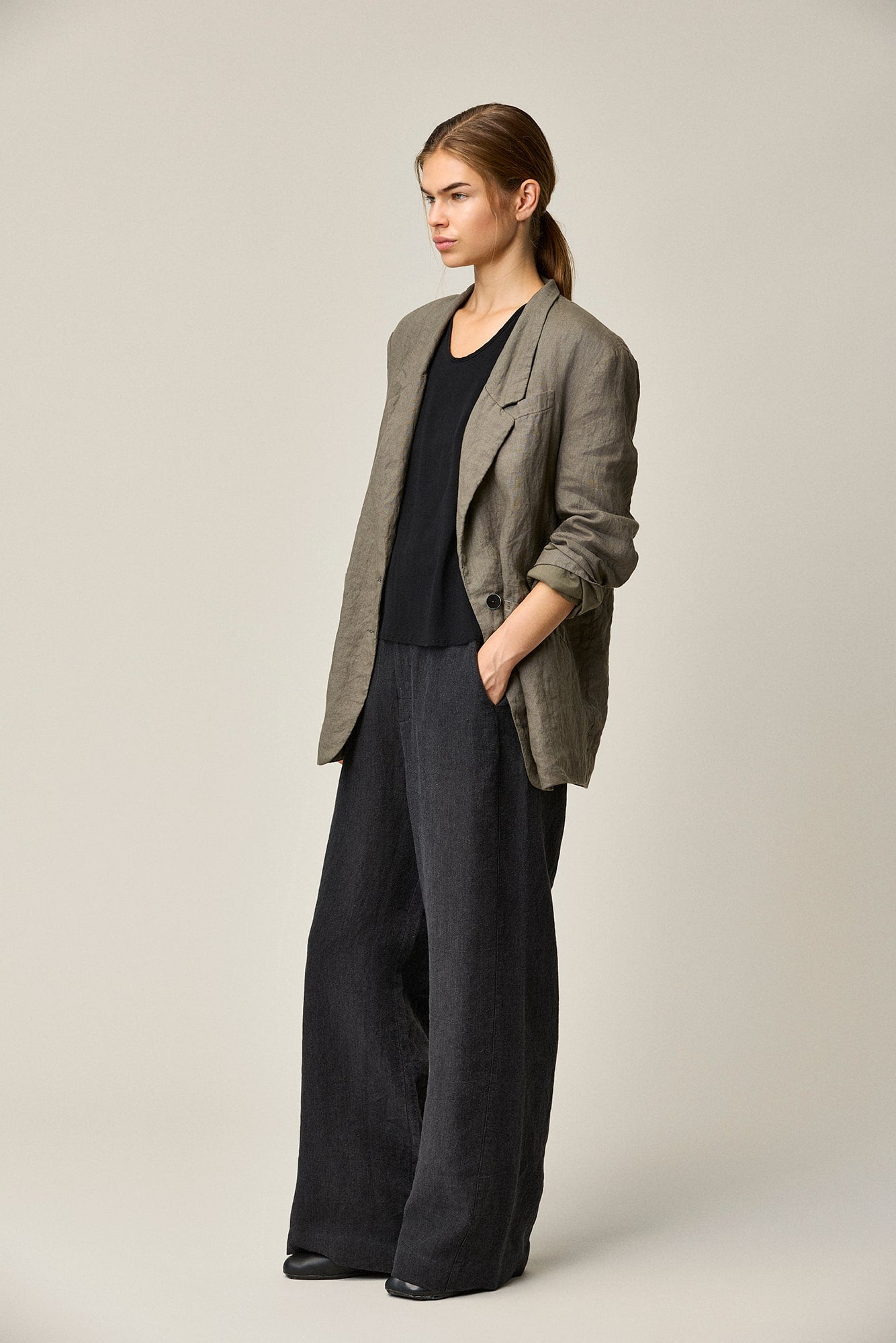 Linen Boyfriend Jacket